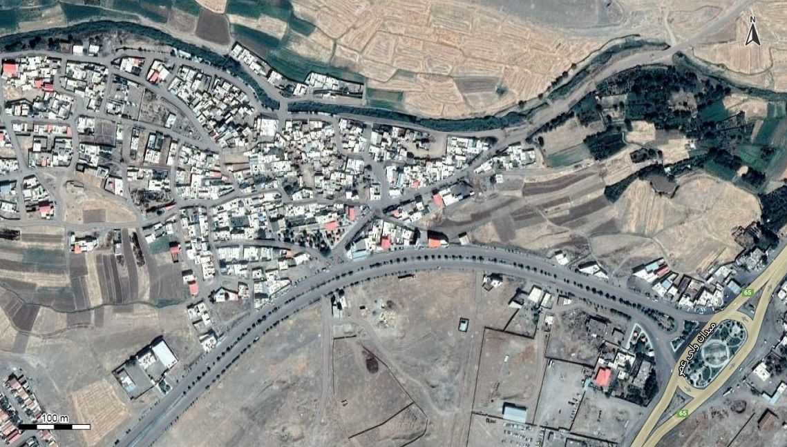 نقشه همراه با تصویر هوایی - ماهواره ای سلفچگان در اتوکد با مختصات UTM