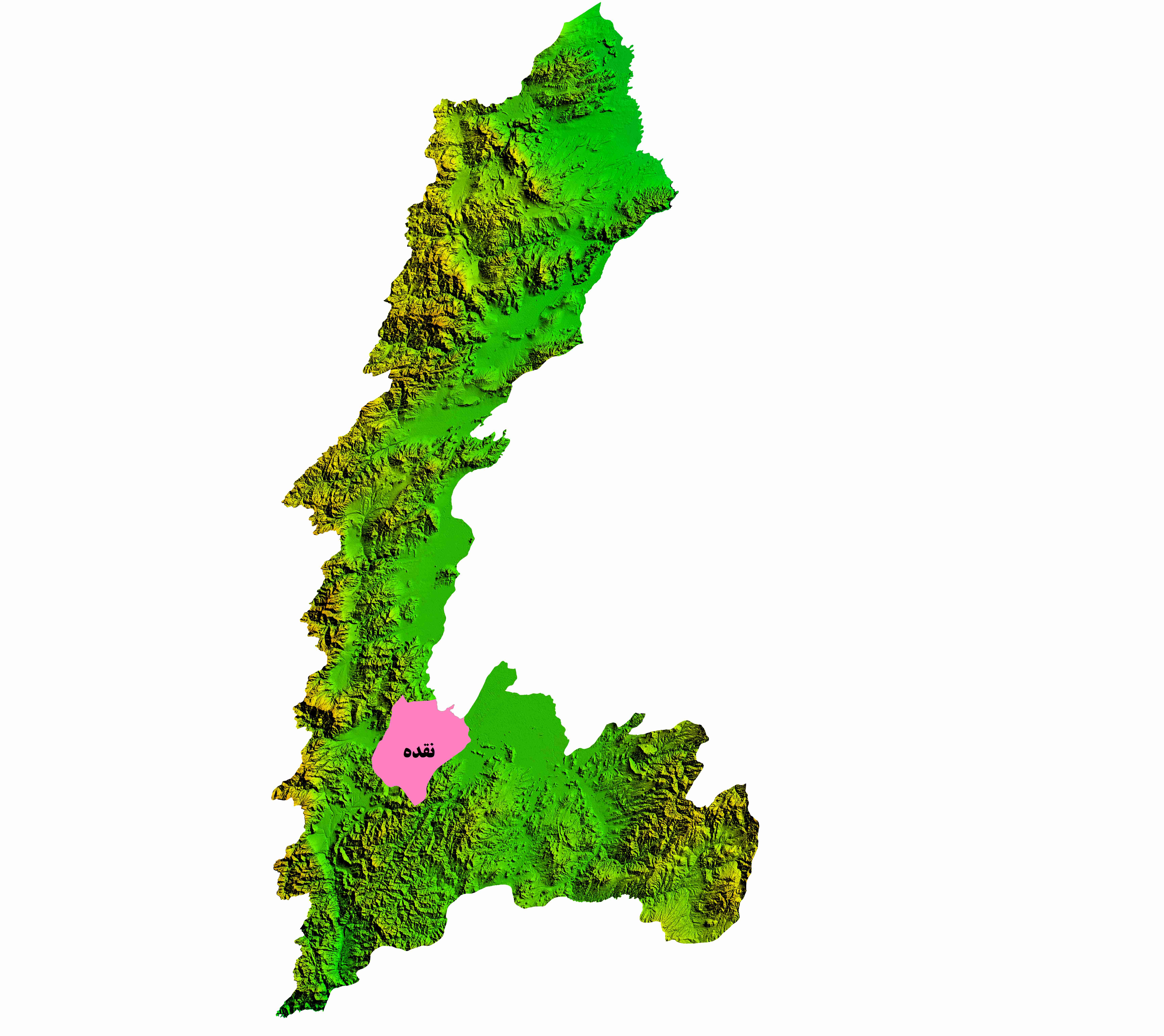 نقشه DEM استان آذربایجان غربی-شهرستان نقده