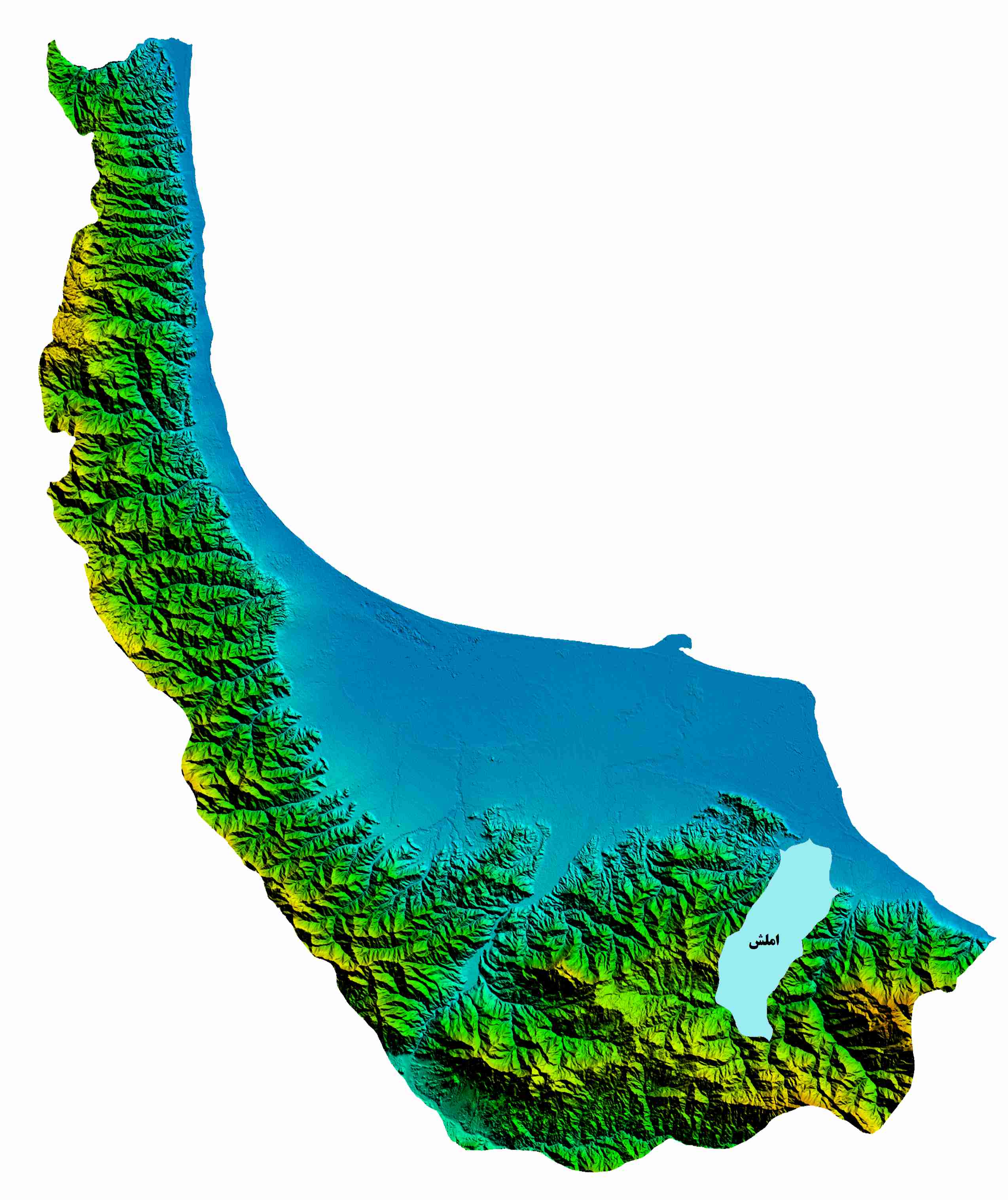 نقشه DEM  استان گیلان -شهرستان املش