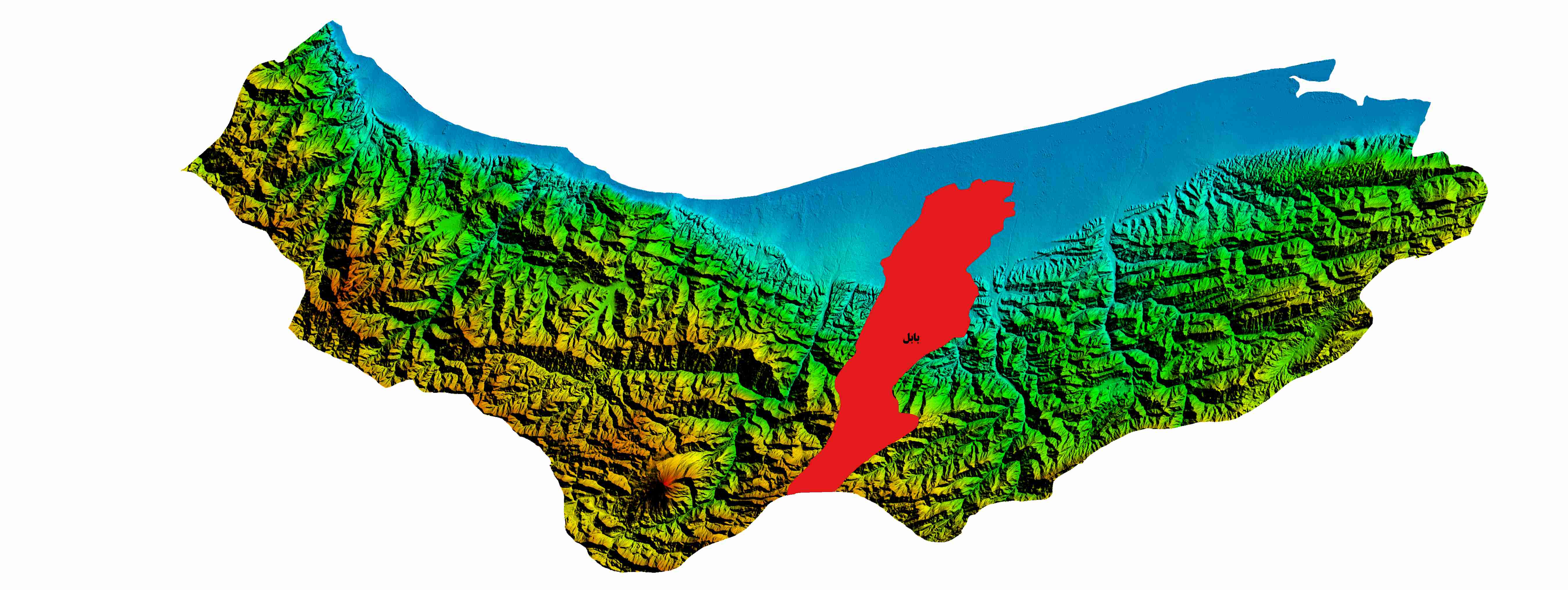 نقشه DEM استان مازندران-شهربابل