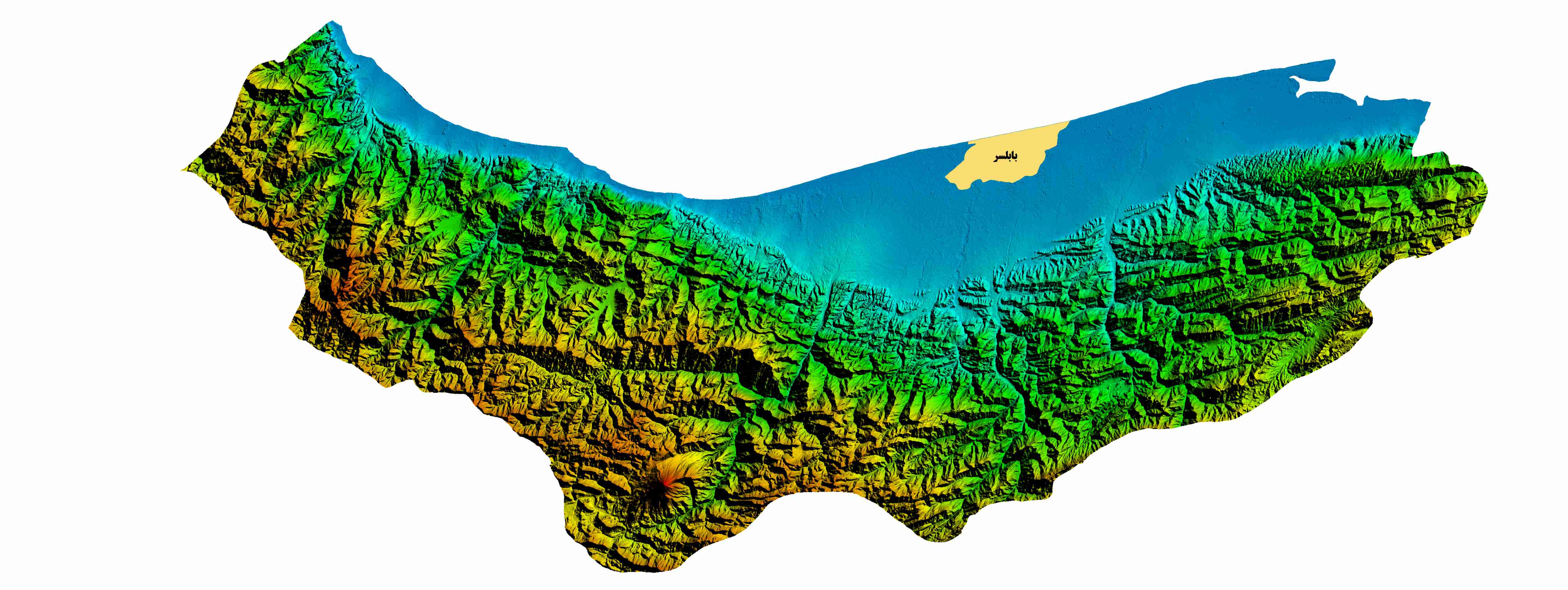 نقشه DEM استان مازندران-شهربابلسر