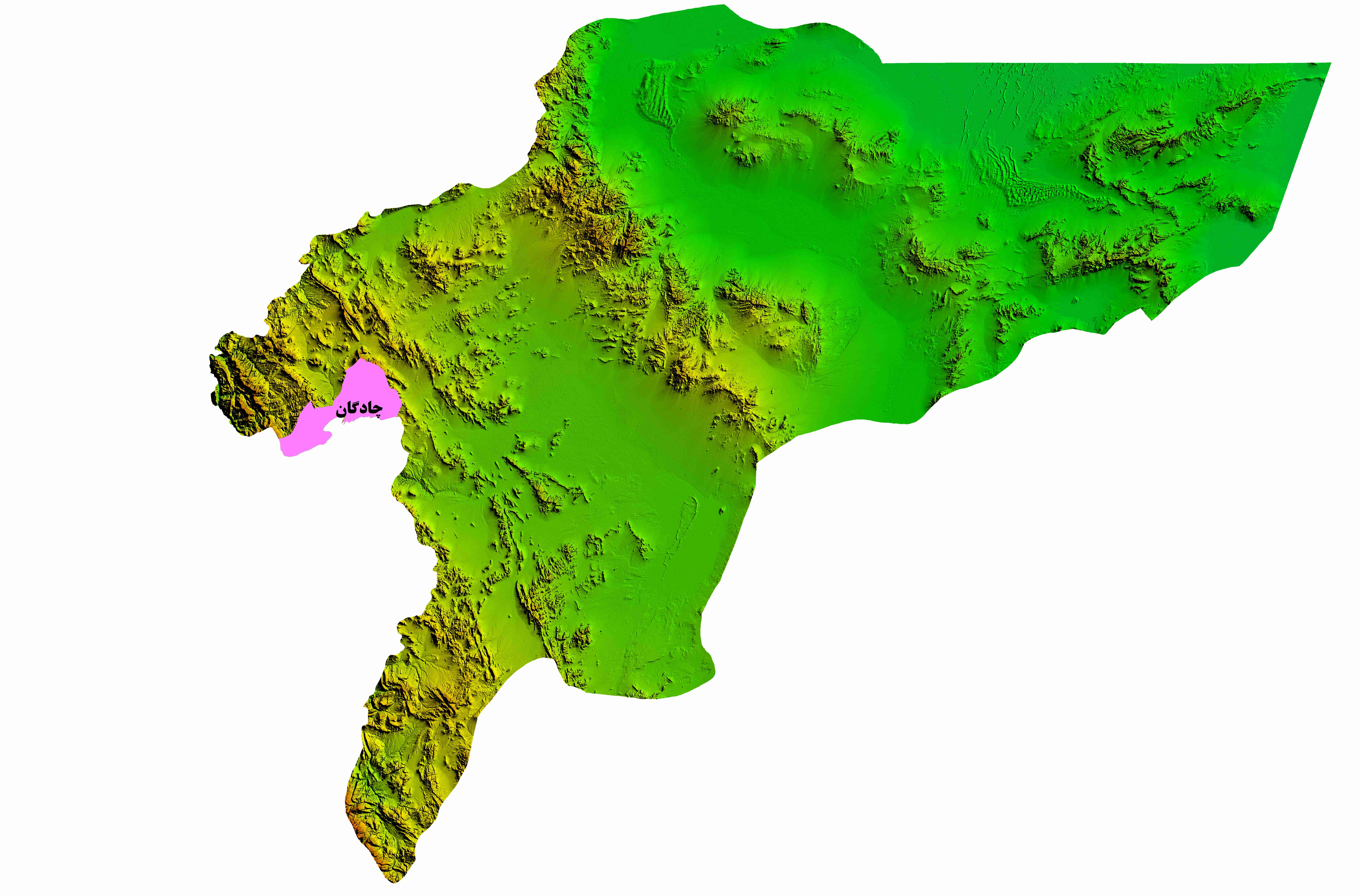 نقشه DEM  استان اصفهان-شهرستان چادگان