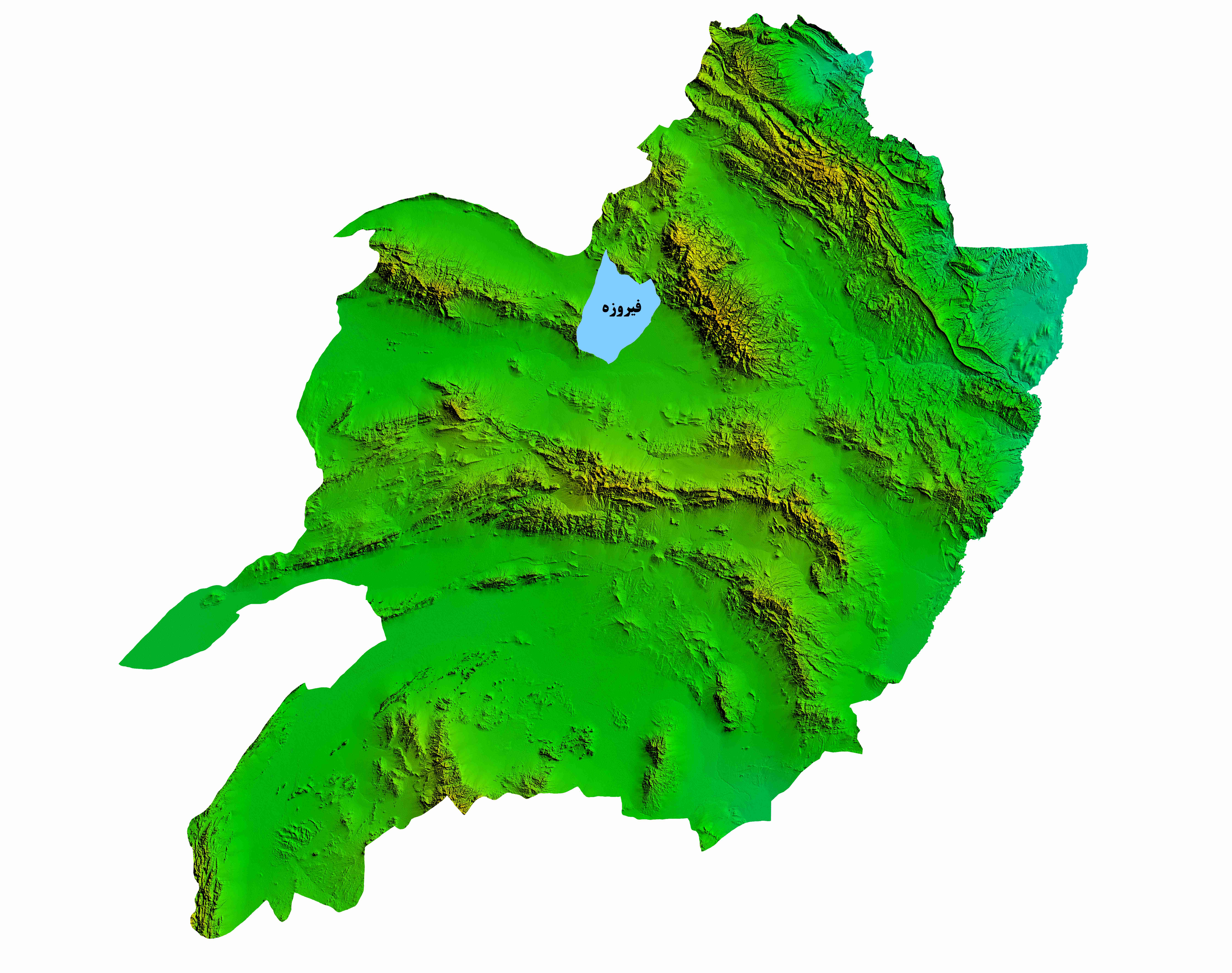 نقشه DEM  استان خراسان رضوی - شهرستان فیروزه