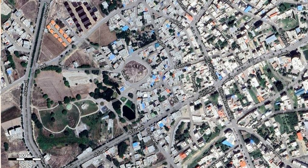 نقشه همراه با تصویر هوایی - ماهواره ای شهر سرعین در اتوکد با مختصات UTM