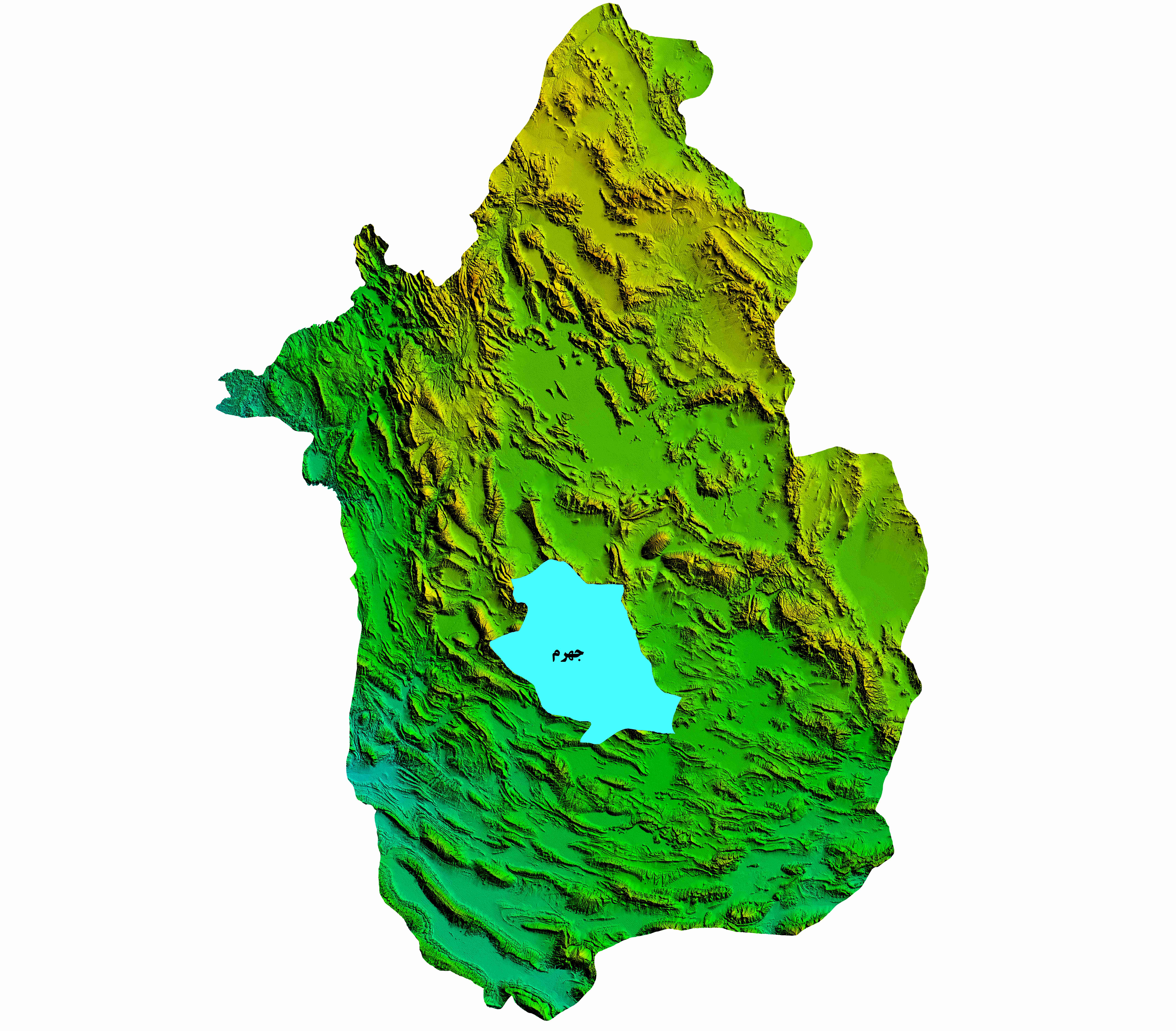 نقشه DEM استان فارس- شهرستان جهرم