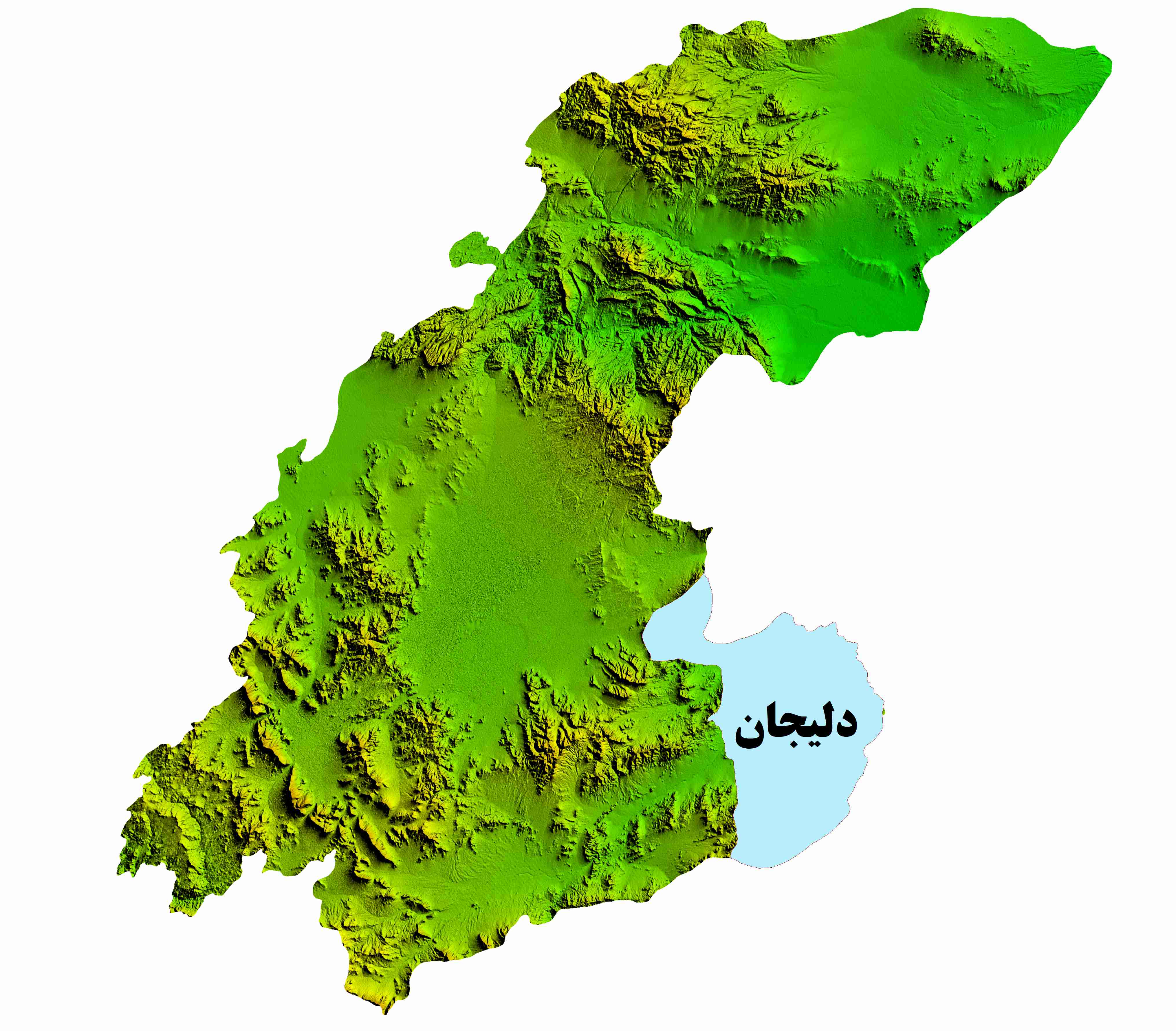 نقشه DEM  استان مرکزی-شهرستان دلیجان