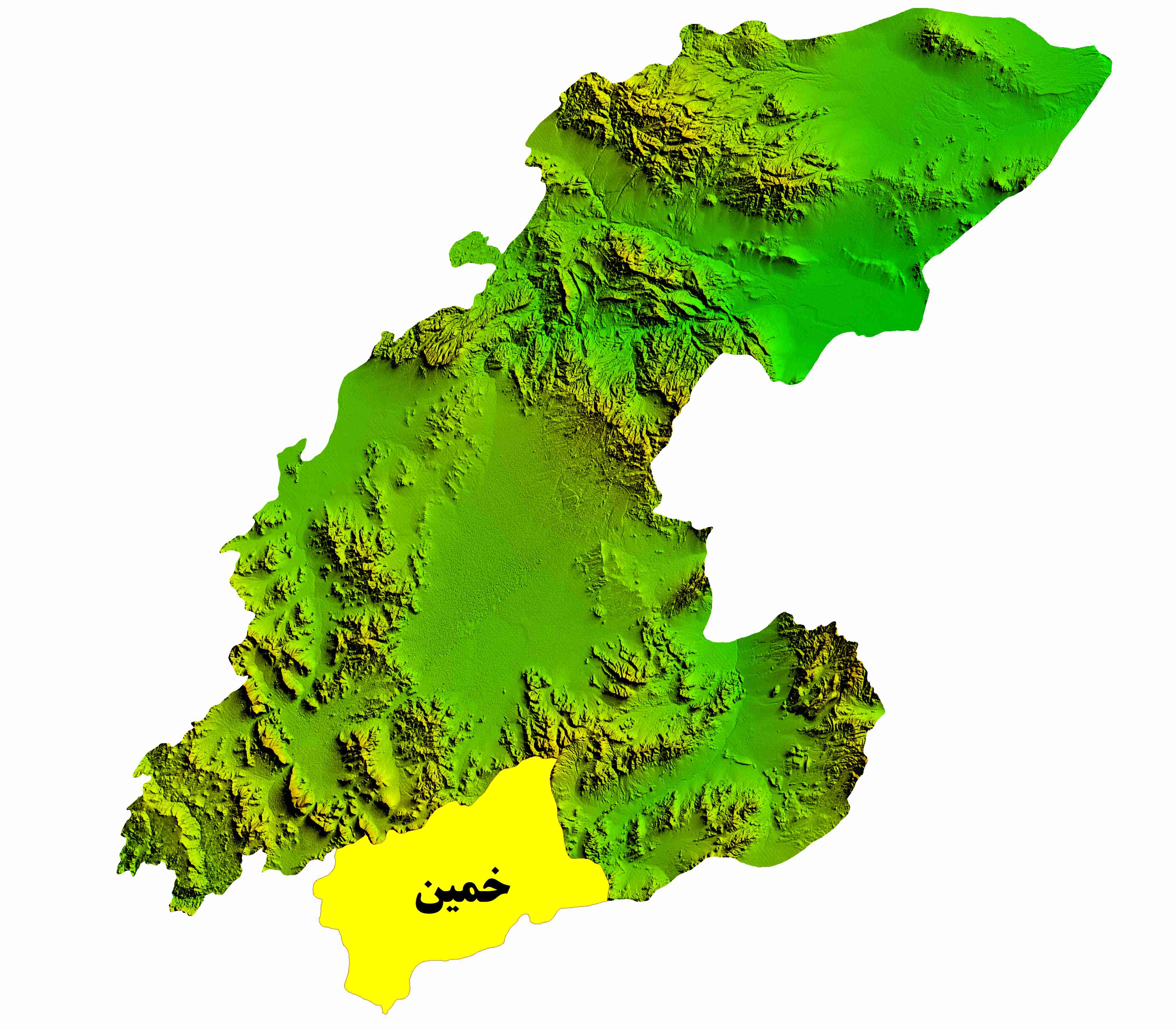 نقشه DEM  استان مرکزی-شهرستان خمین