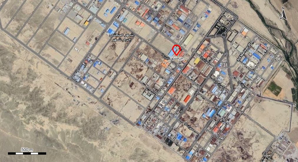 نقشه با تصویر هوایی - ماهواره ای شهر چرمشهر در اتوکد با مختصات UTM