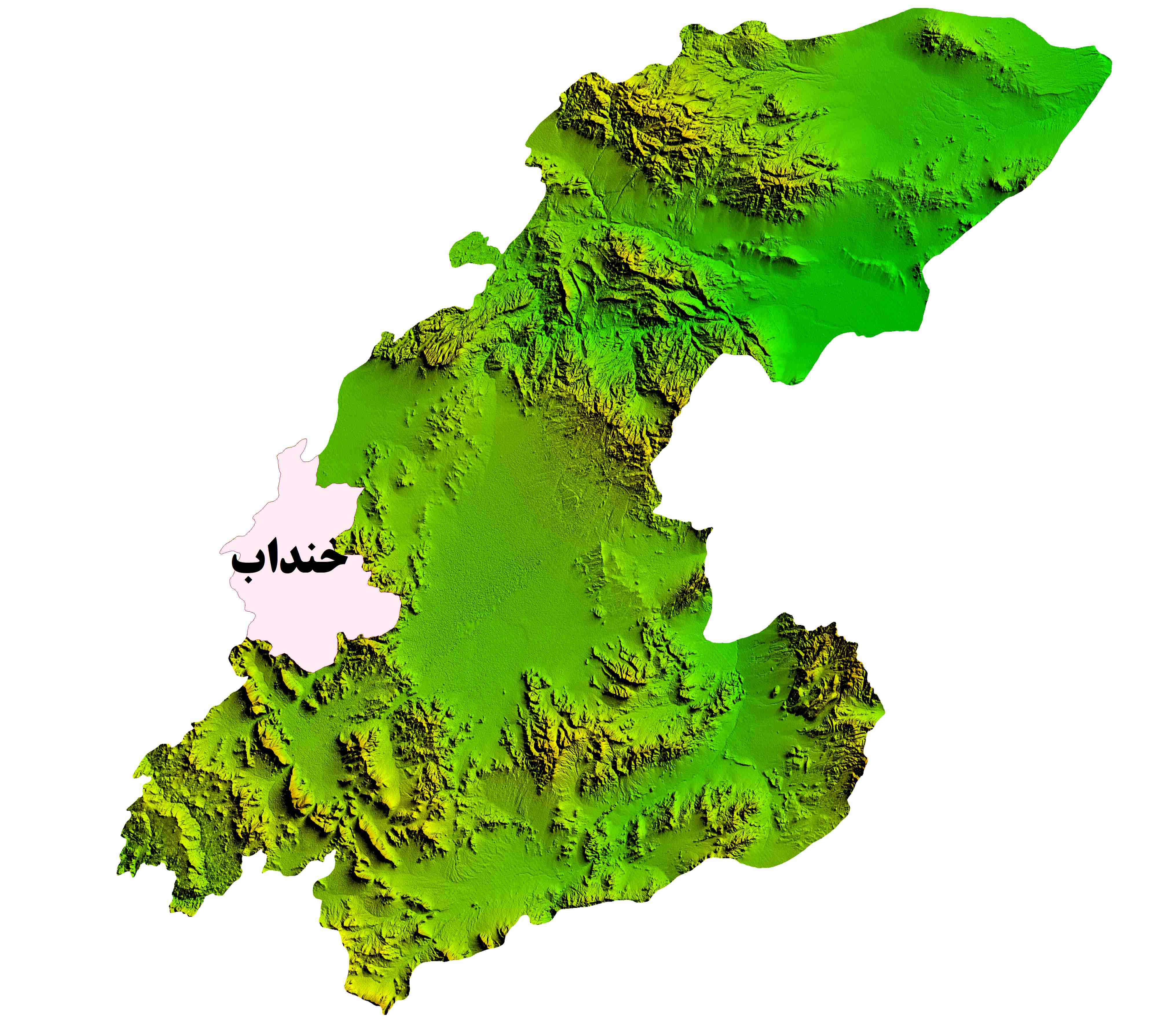 نقشه DEM  استان مرکزی-شهرستان خنداب