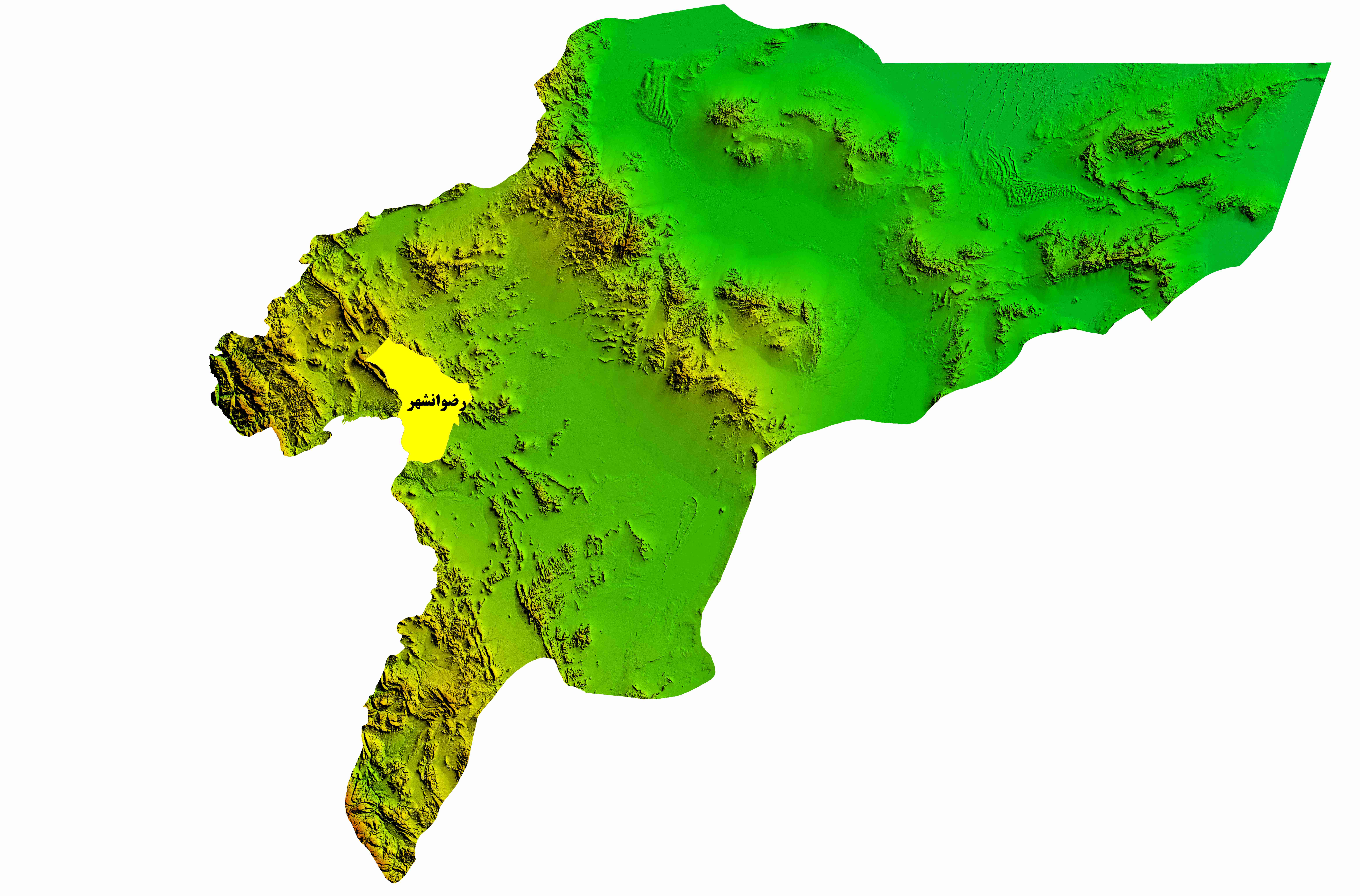 نقشه DEM  استان اصفهان-شهرستان رضوان شهر