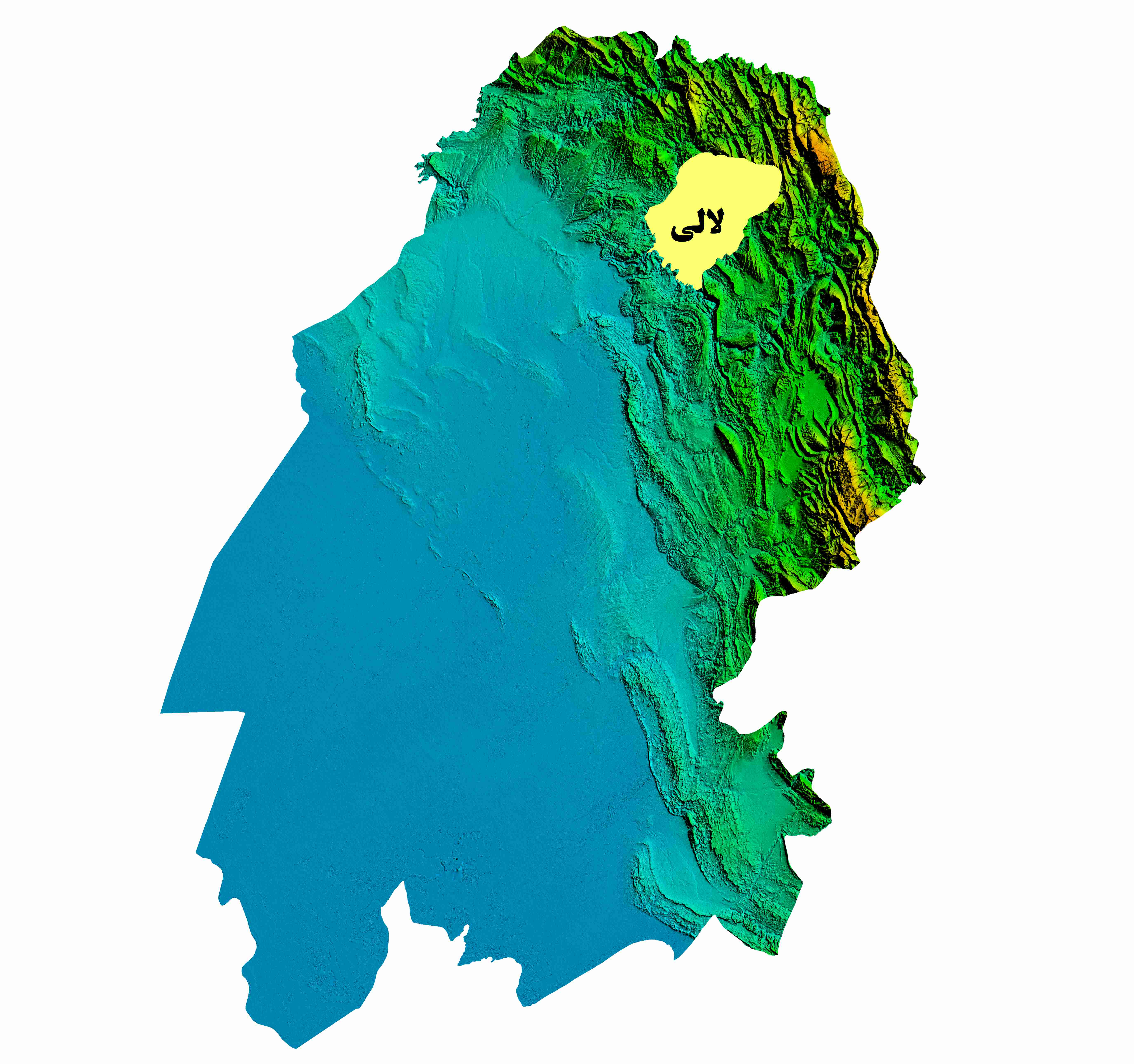 نقشه DEM  استان خوزستان-شهرستان لالی