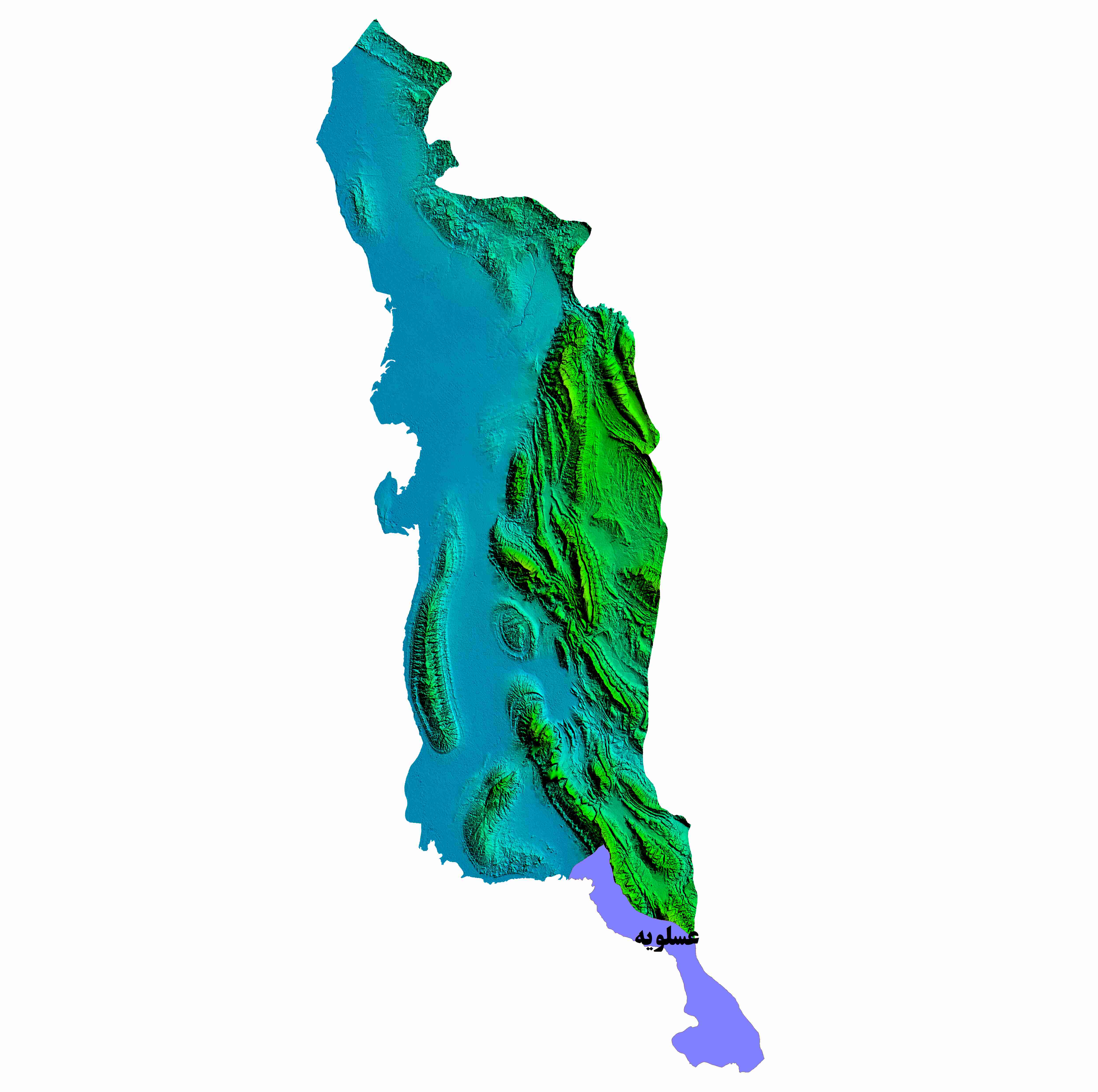 نقشه DEM  استان بوشهر-شهرستان بندردیلم