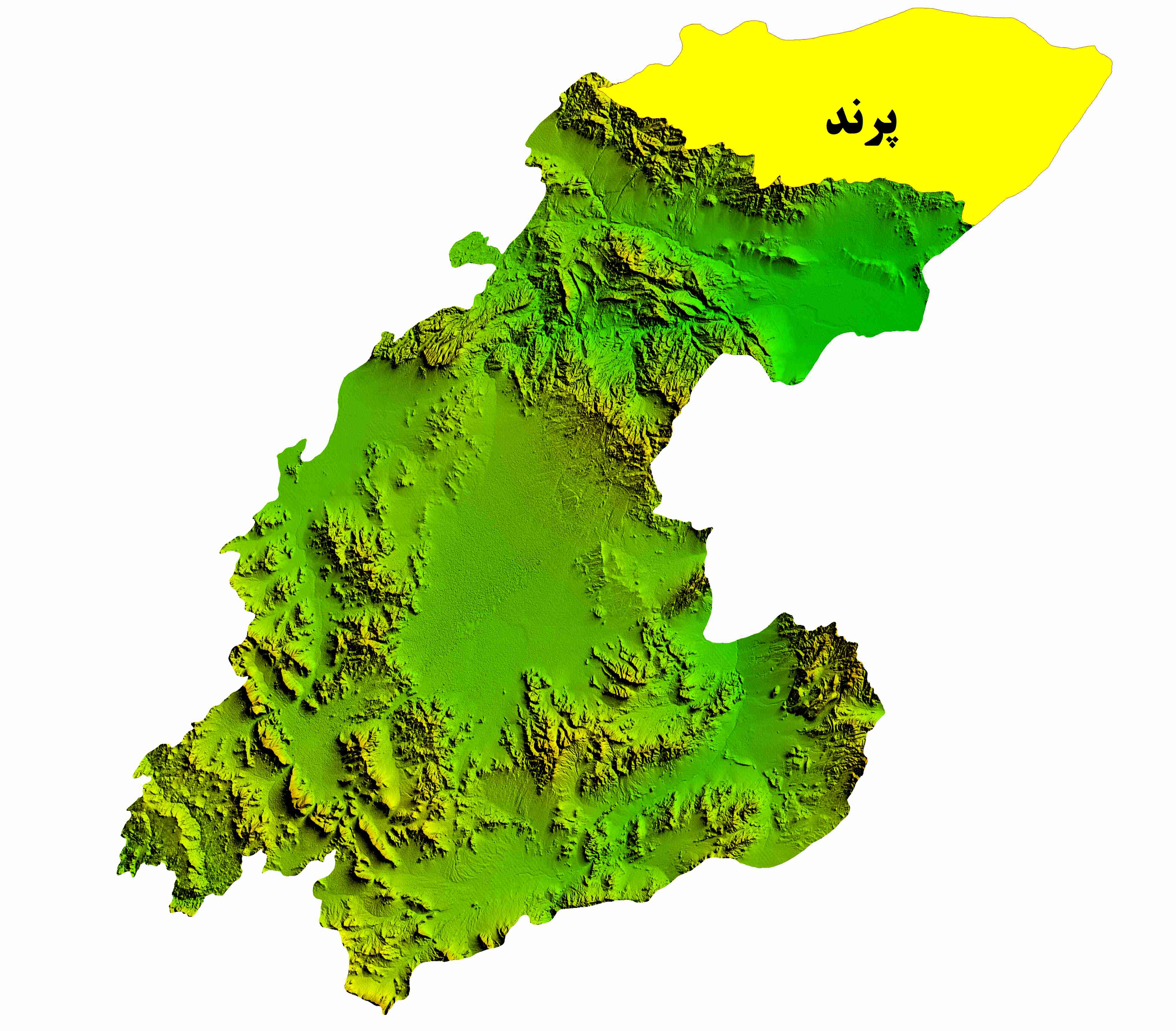 نقشه DEM  استان مرکزی-شهرستان پرند