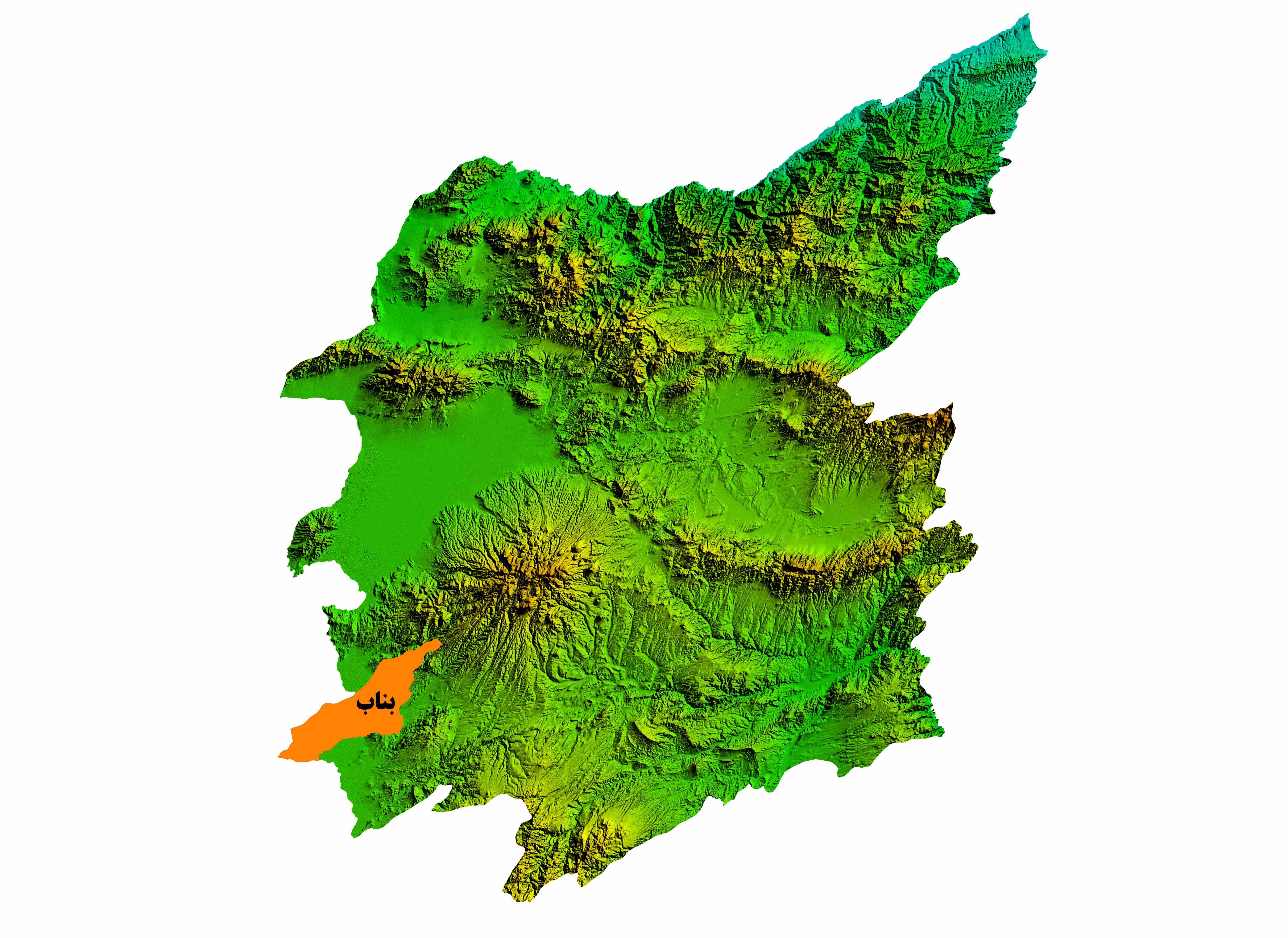 نقشه DEM استان آذربایجان شرقی-شهرستان بناب