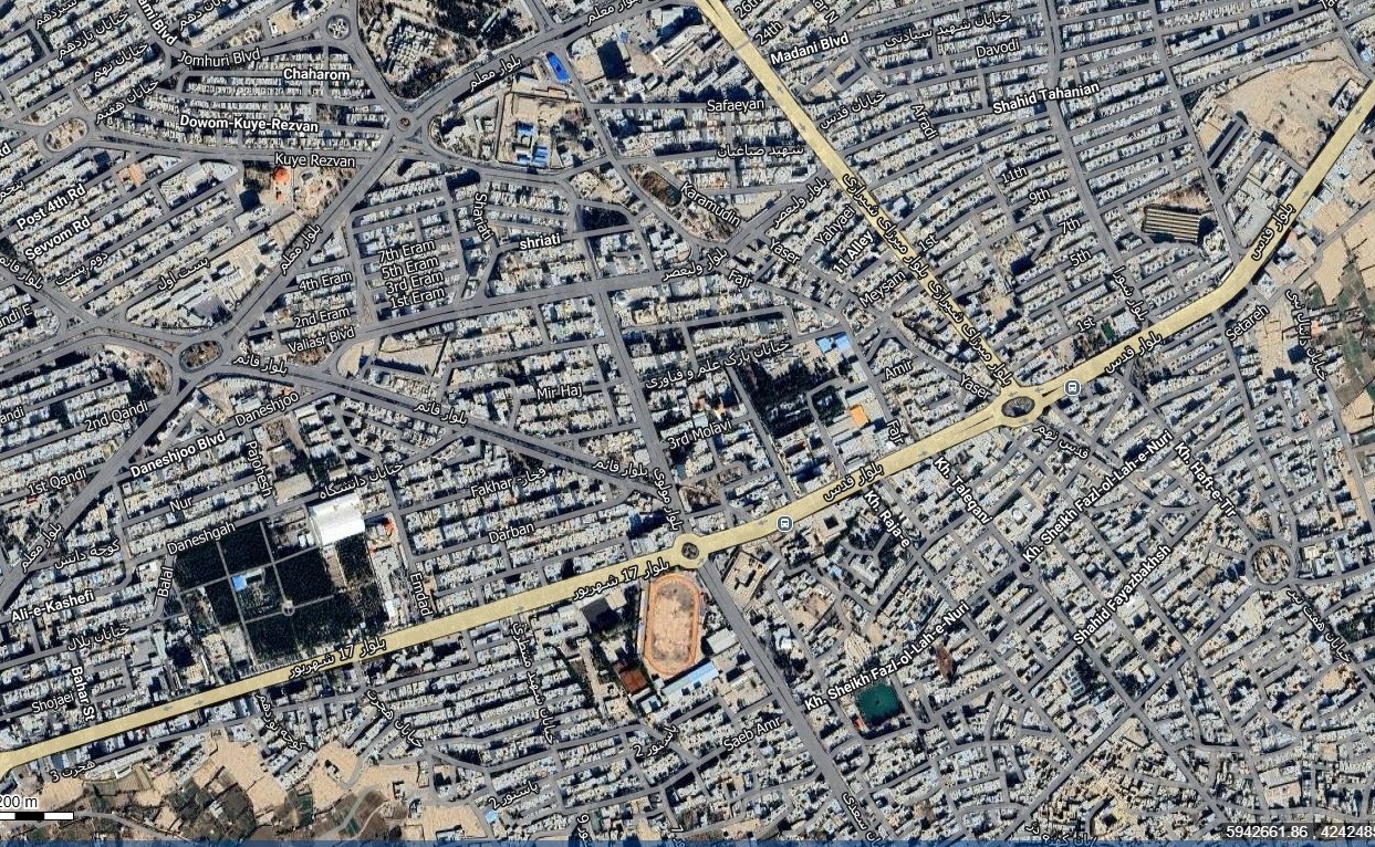 نقشه همراه با تصویر هوایی ماهواره ای استان سمنان در اتوکد با مختصات UTM