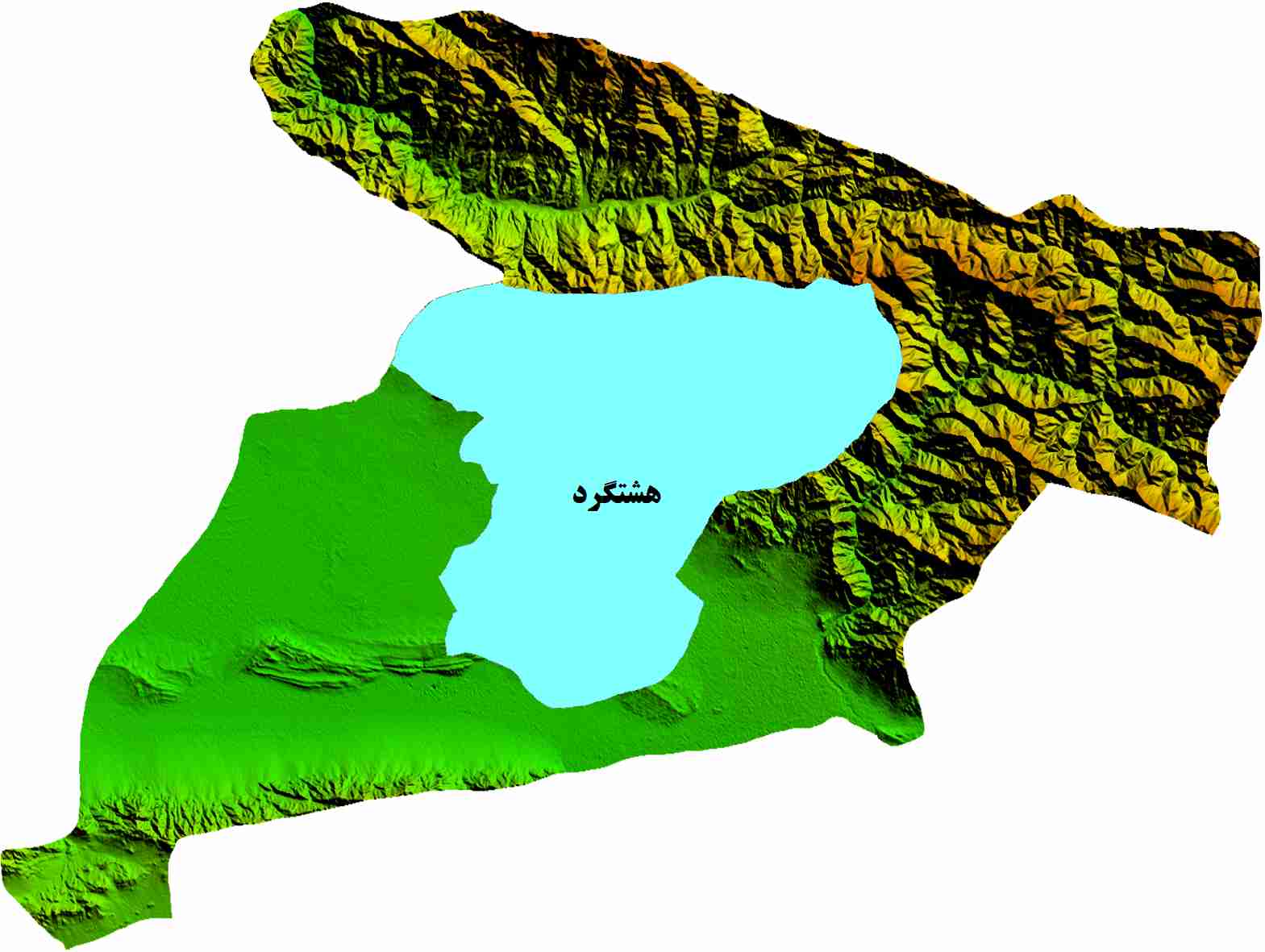 نقشه DEM استان البرز -شهر هشتگرد