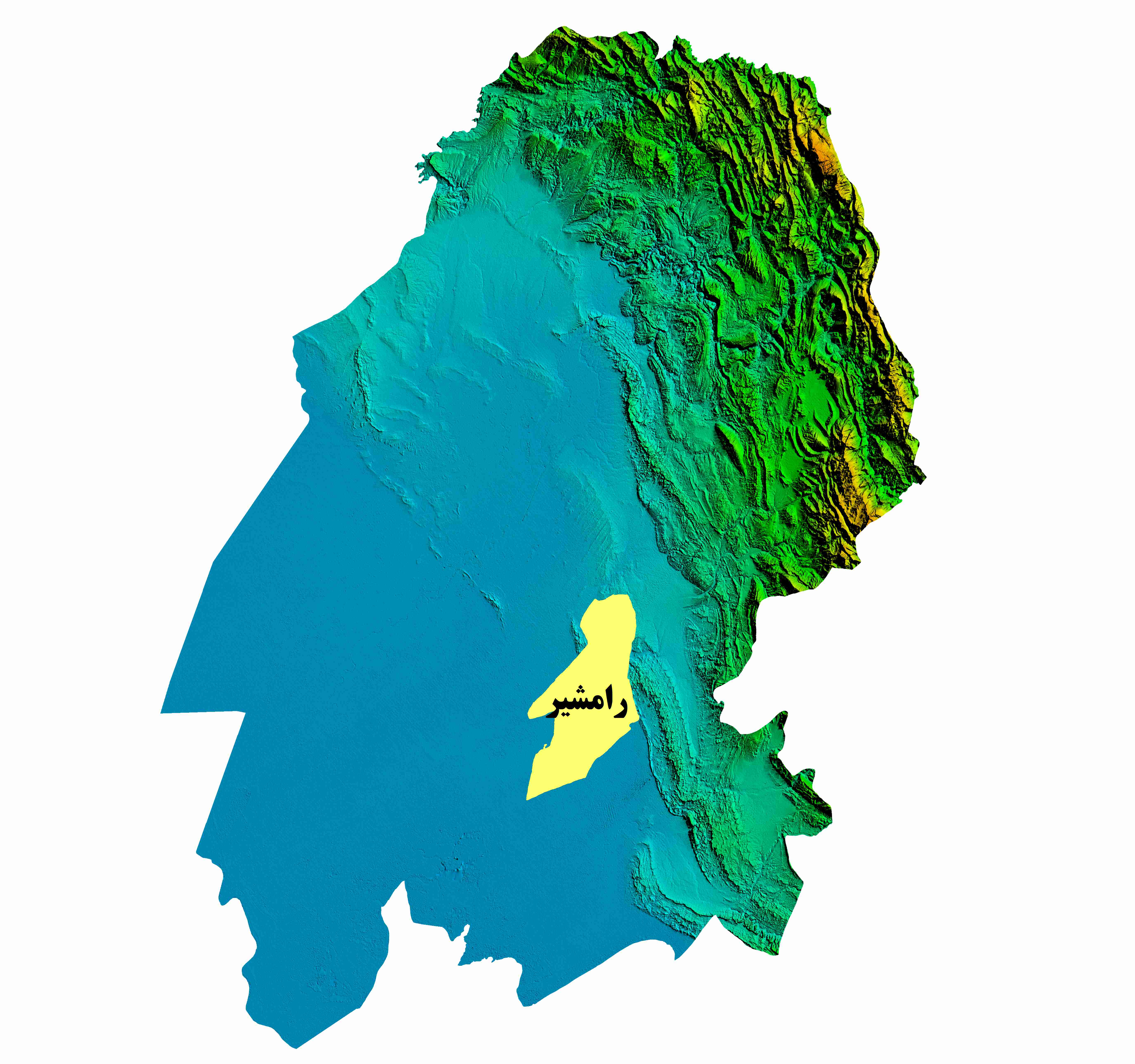 نقشه DEM  استان خوزستان-شهرستان رامشیر