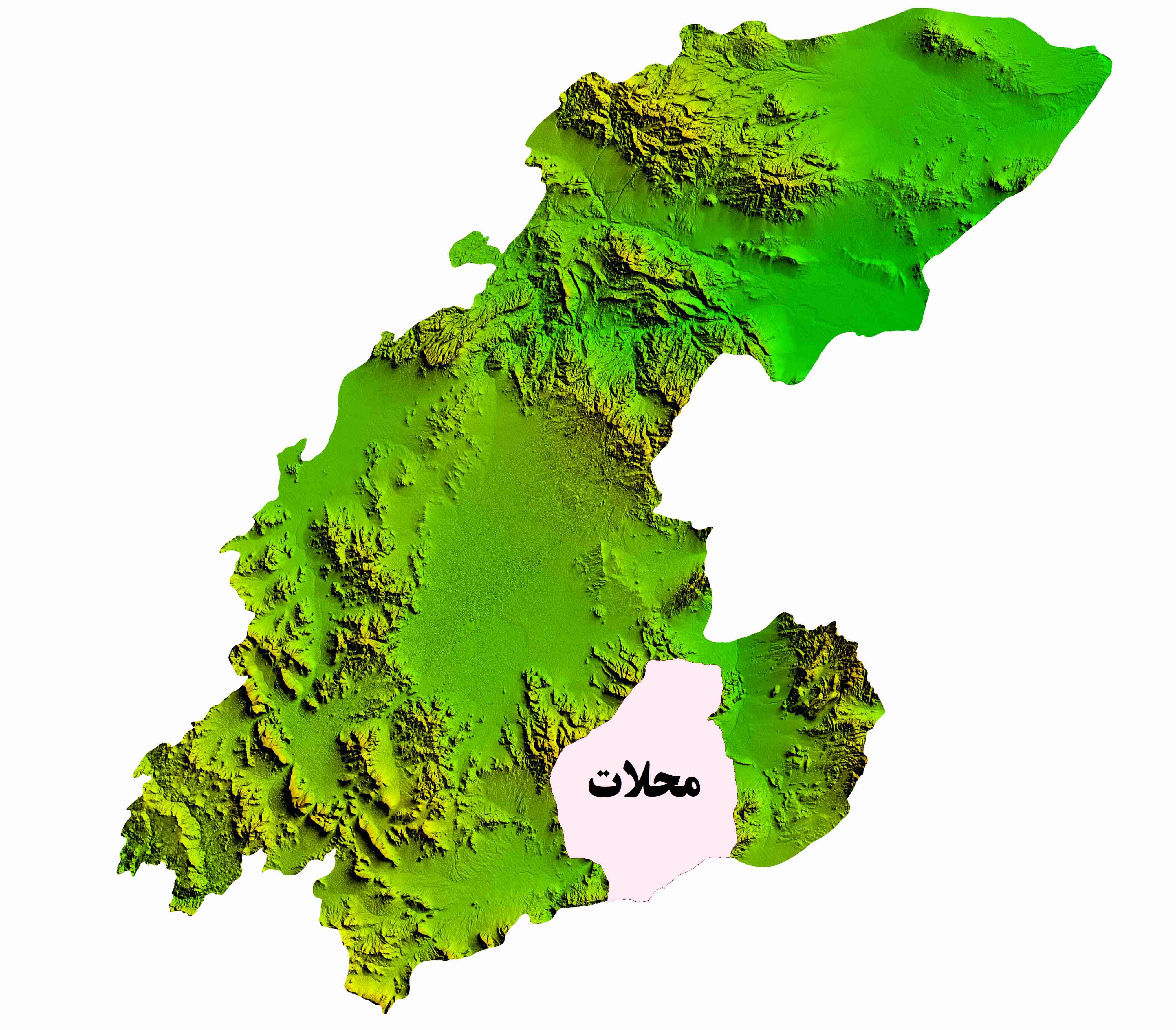 نقشه DEM  استان مرکزی-شهرستان محلات