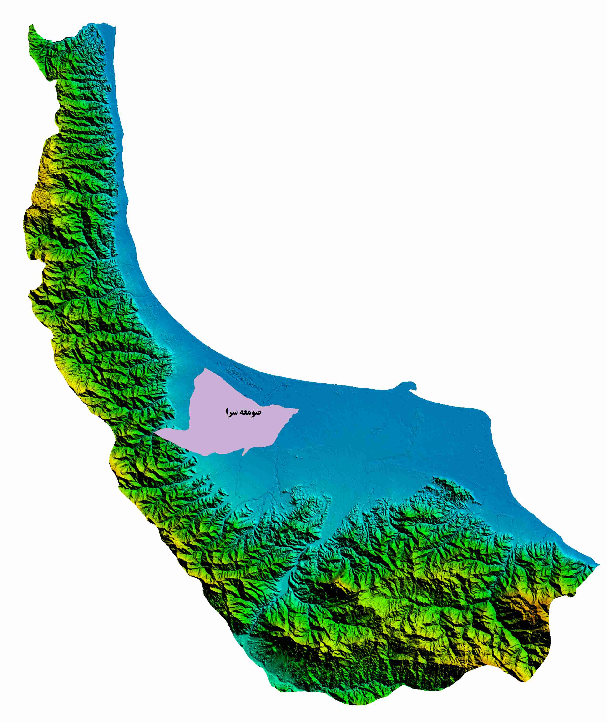 نقشه DEM  استان گیلان -شهرستان صومعه سرا