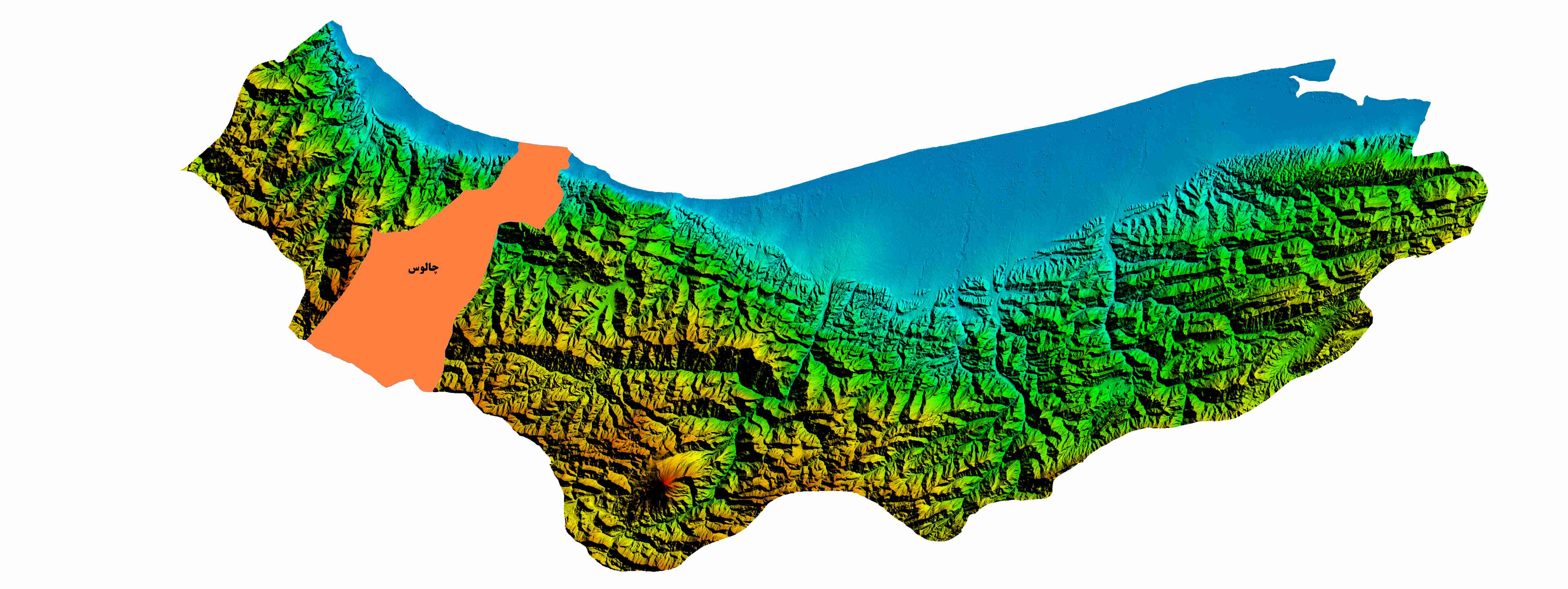 نقشه DEM استان مازندران-شهرچالوس