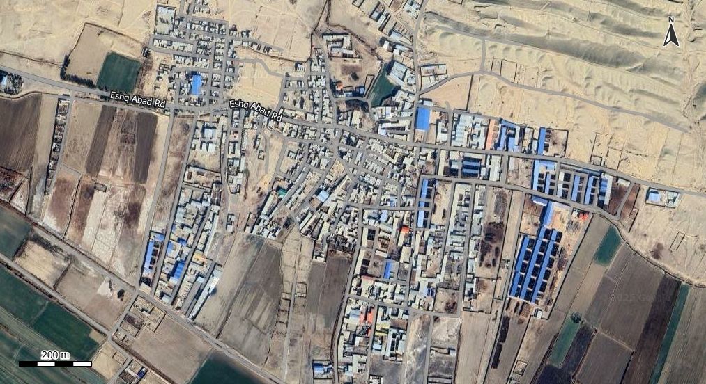 نقشه با تصویر هوایی - ماهواره ای شهر عشق آباد در اتوکد با مختصات UTM