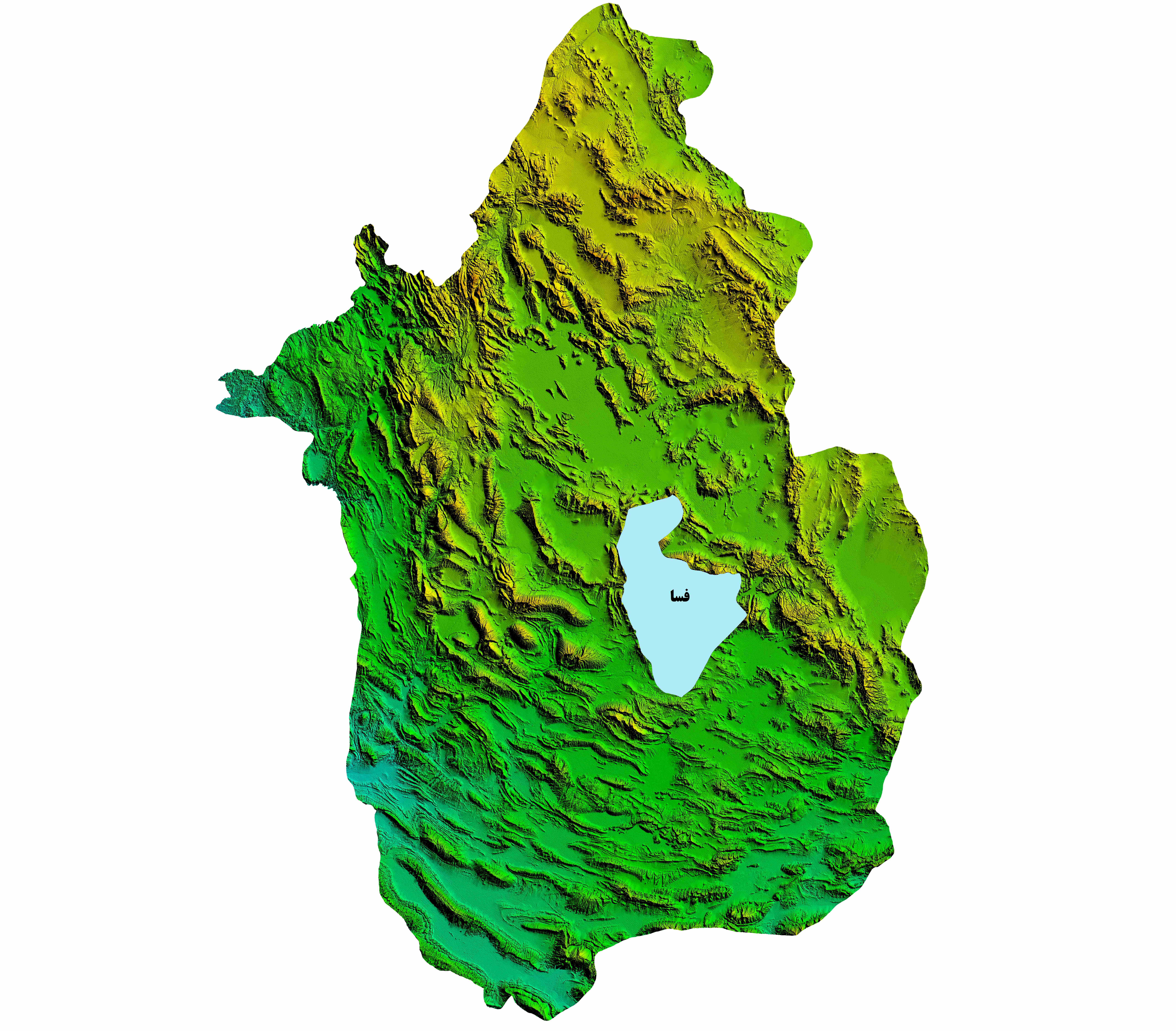 نقشه DEM استان فارس- شهرستان فسا