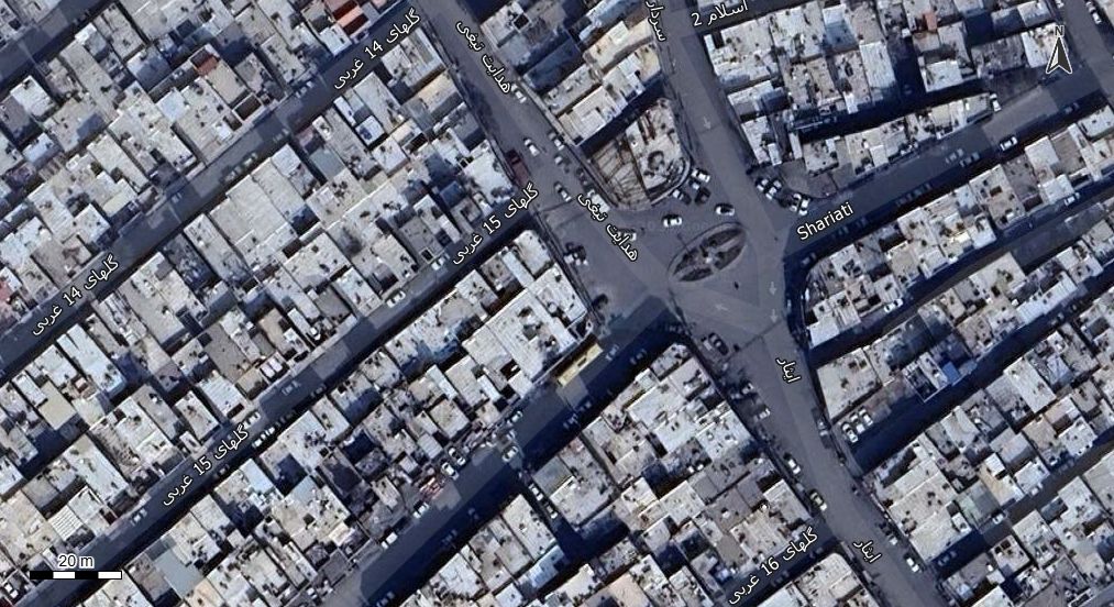 نقشه با تصویر هوایی - ماهواره ای شهر میمون آباد در اتوکد با مختصات UTM