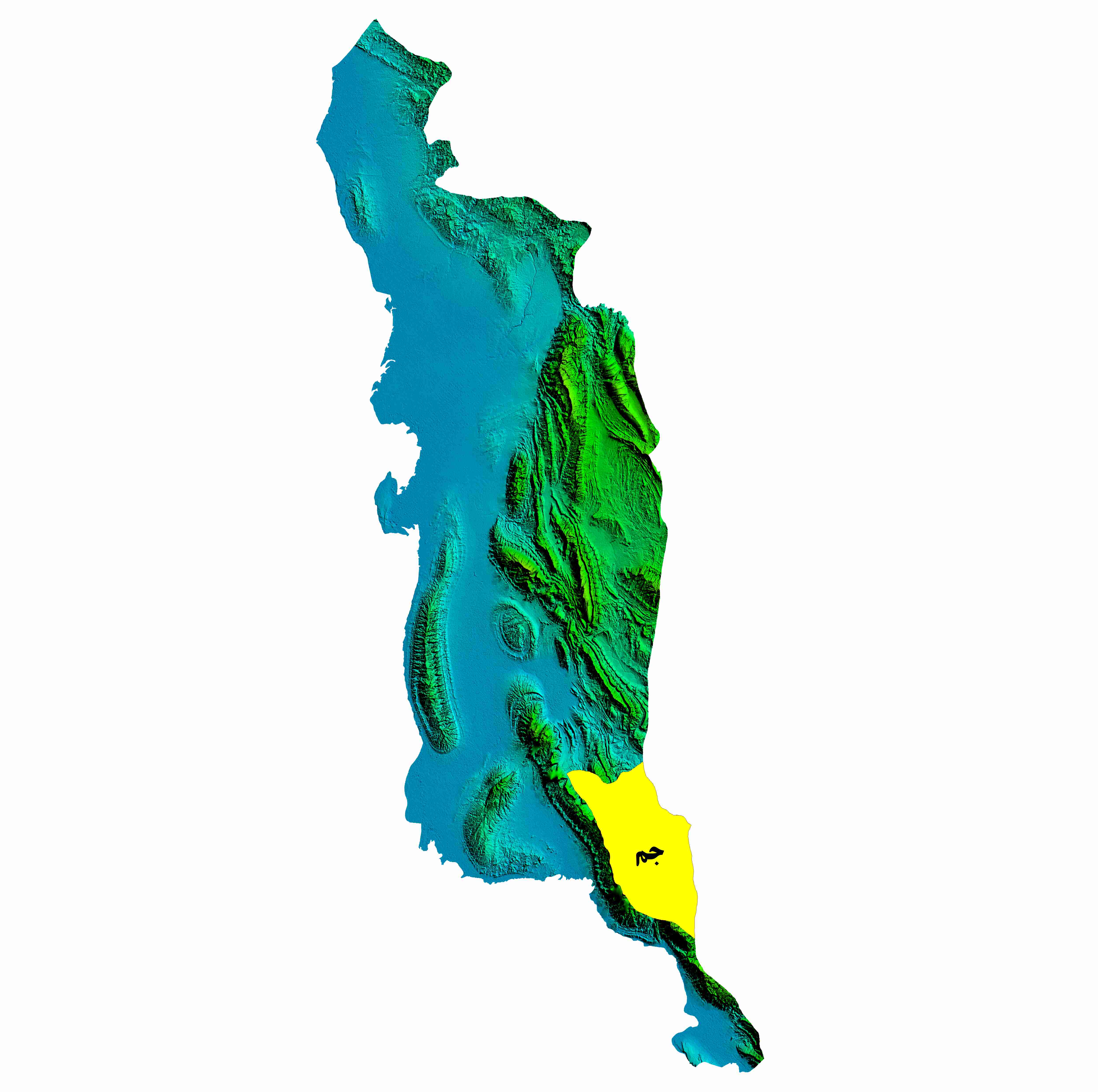 نقشه DEM  استان بوشهر-شهرستان جم
