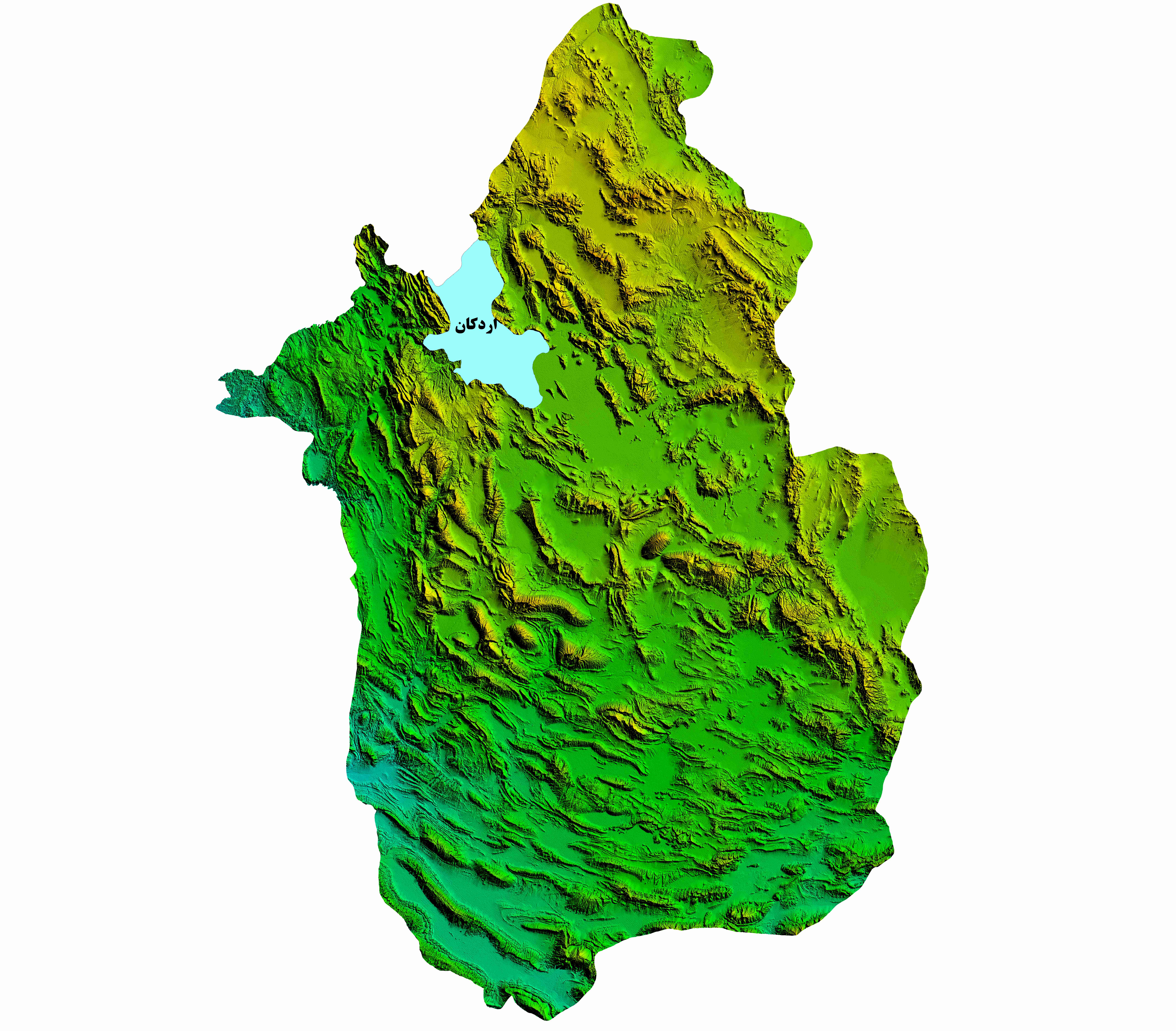نقشه DEM استان فارس- شهرستان اردکان