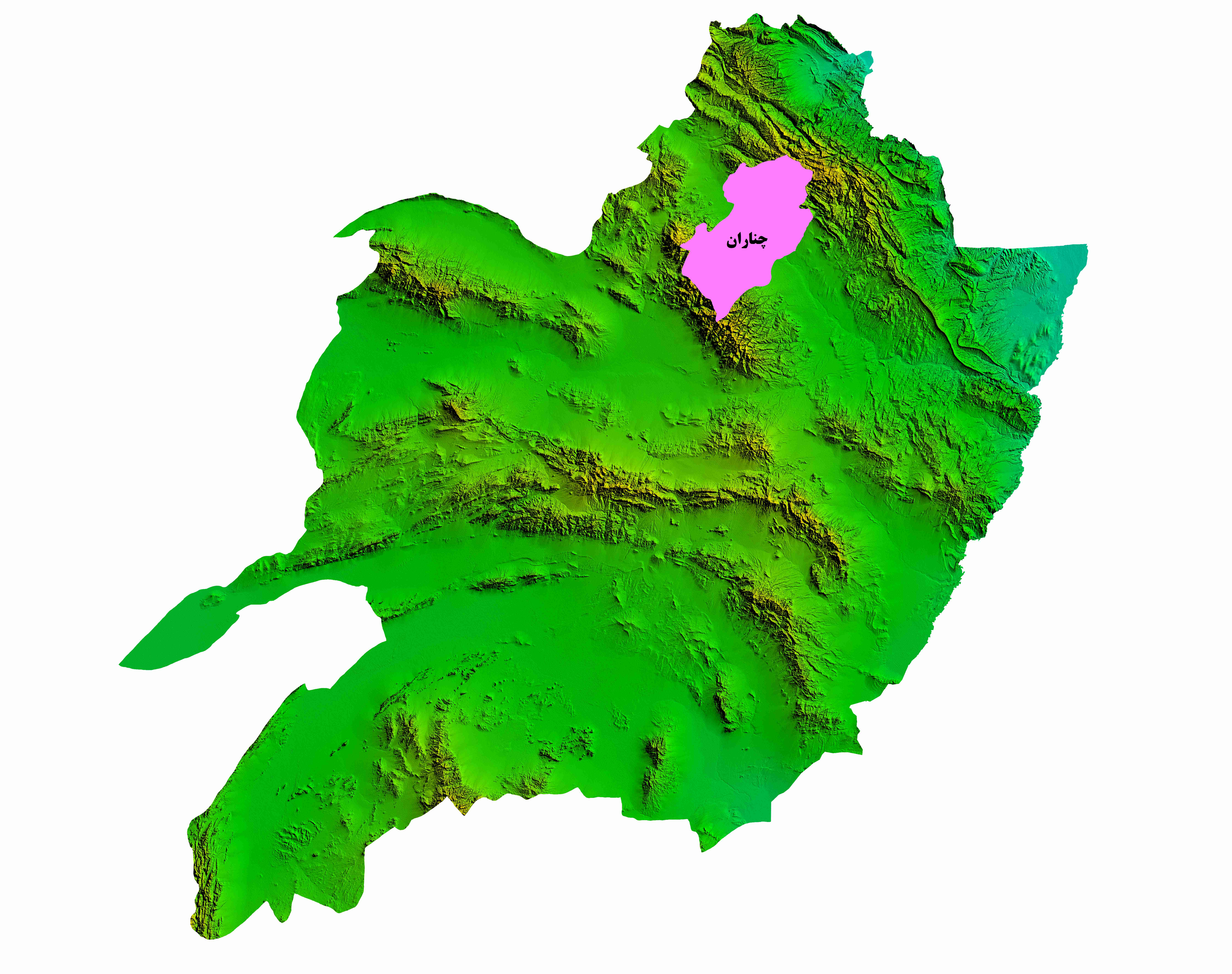 نقشه DEM  استان خراسان رضوی - شهرستان چناران