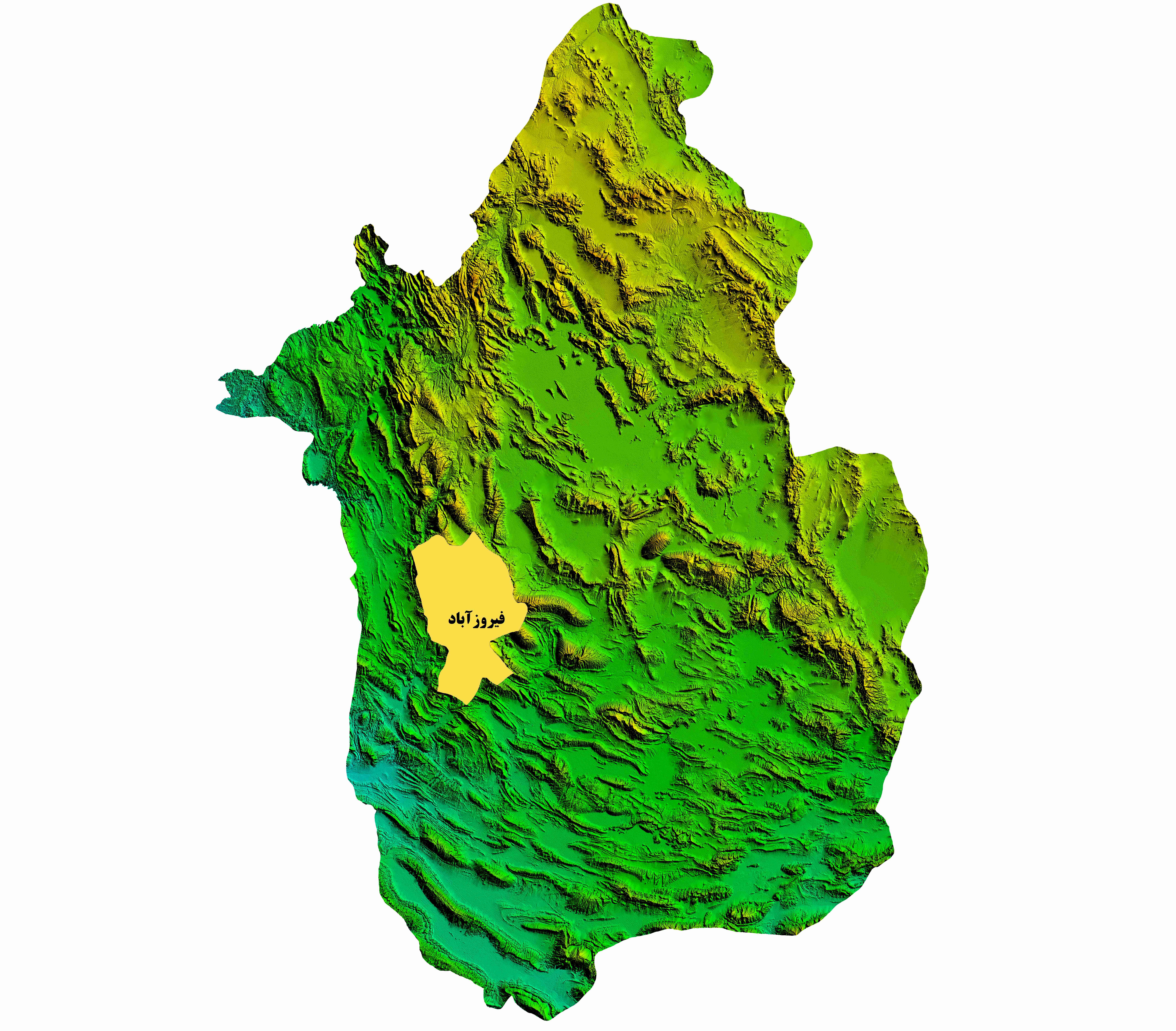 نقشه DEM استان فارس- شهرستان فیروزآباد
