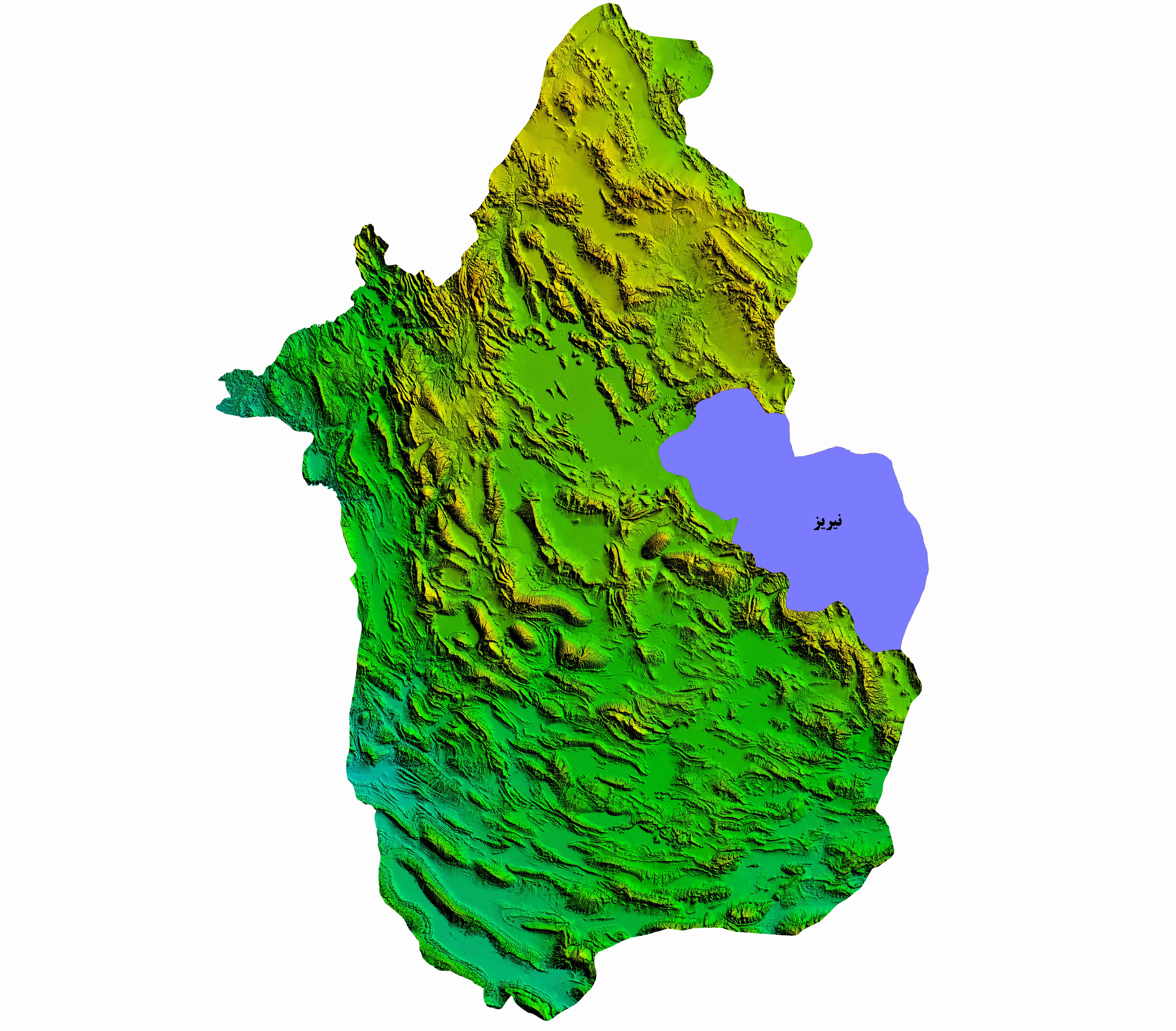 نقشه DEM استان فارس- شهرستان نیریز
