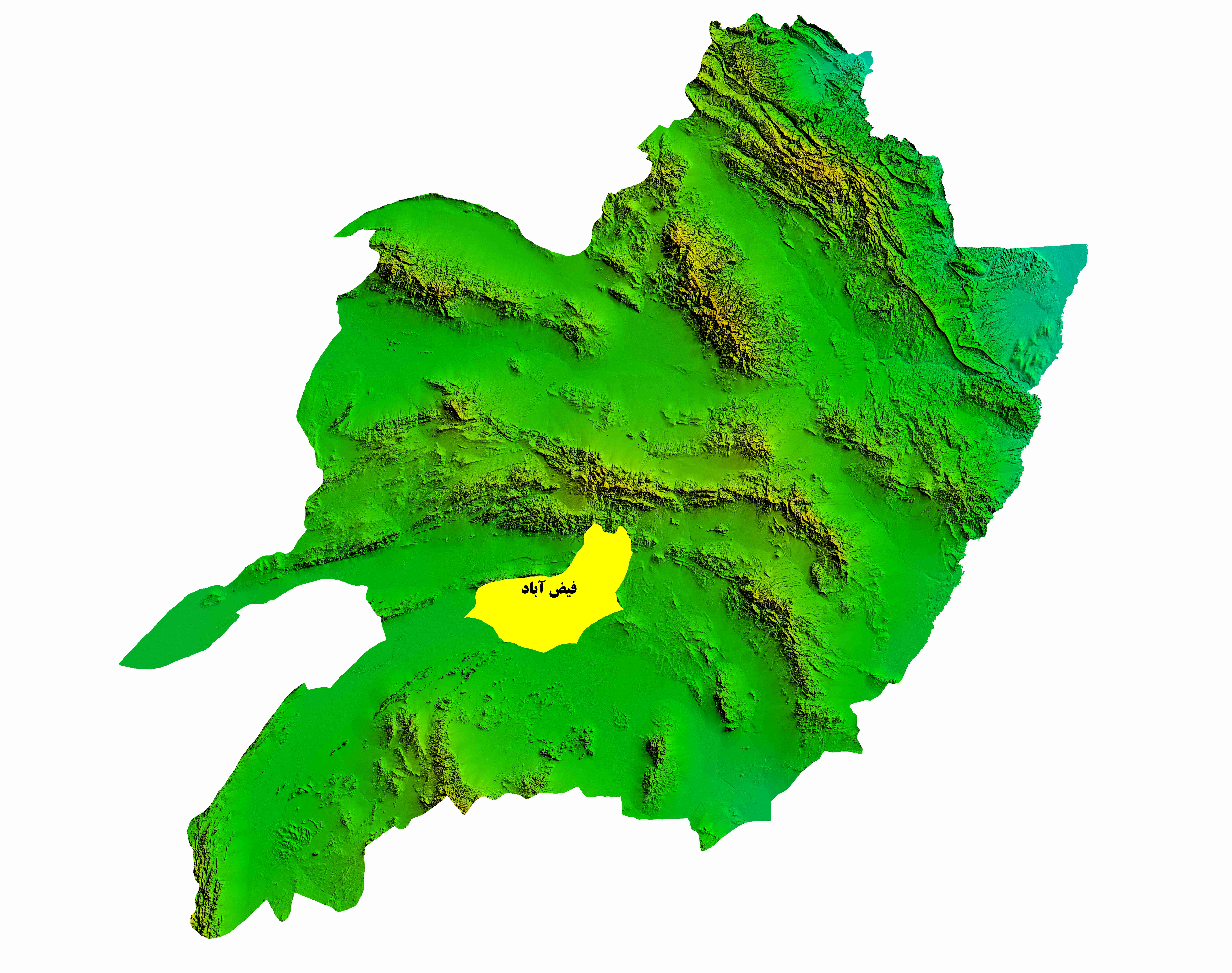 نقشه DEM  استان خراسان رضوی - شهرستان فیض آباد