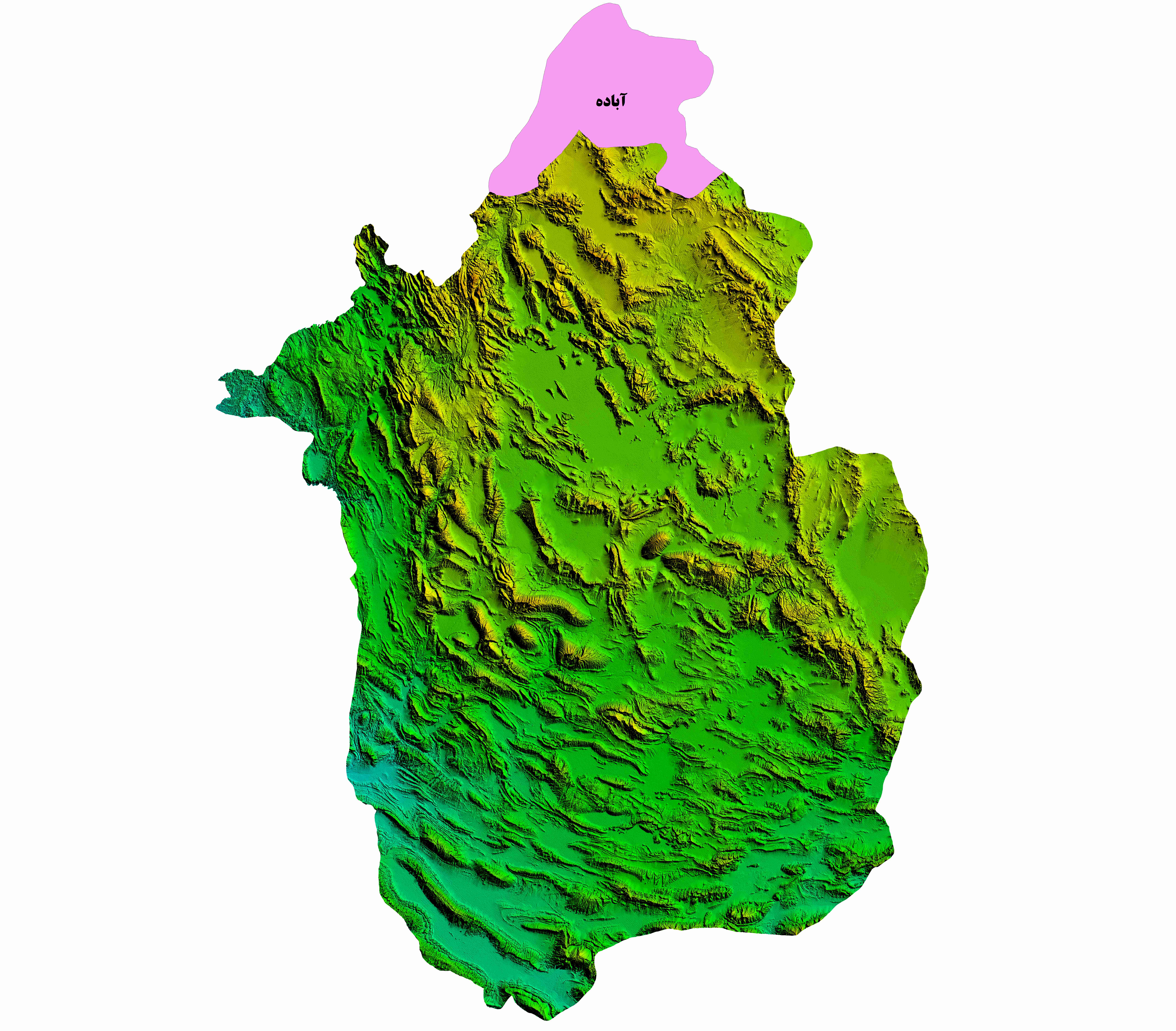 نقشه DEM استان فارس- شهرستان آباده