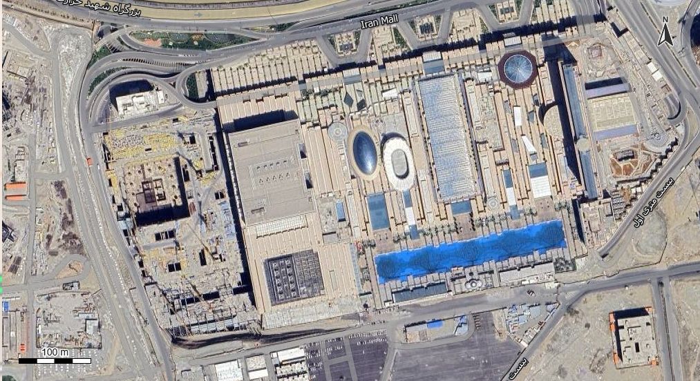 نقشه با تصویر هوایی - ماهواره ای منطقه 22 تهران در اتوکد با مختصات UTM